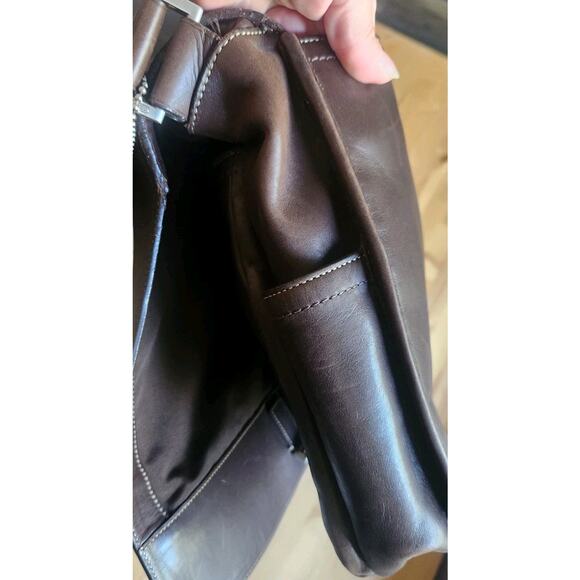 Coach Vtg Lenox Brief In Brown Leather Style Messenger Journalist Crossbody EUC - Picture 9 of 14